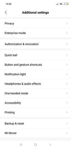 Select Backup & reset