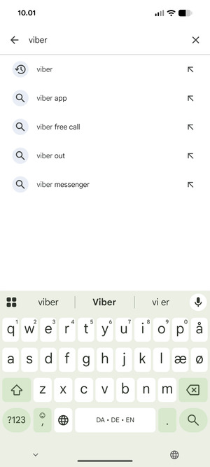Indtast navnet på appen og vælg Søg