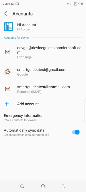 Select your Google account