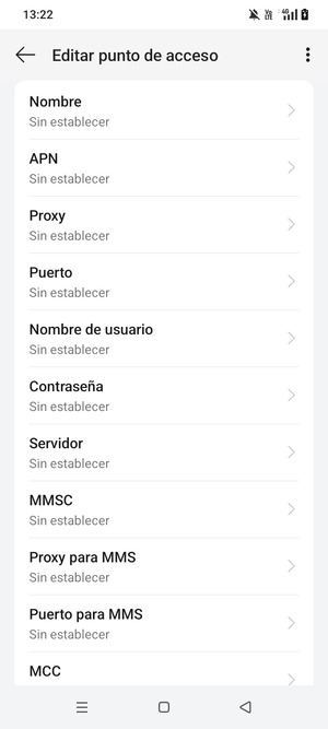 Introduzca la información de Internet