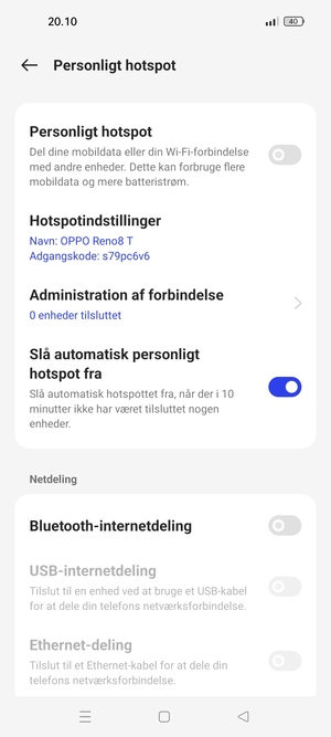 Vælg Hotspotindstillinger