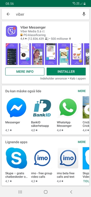 Vælg appen