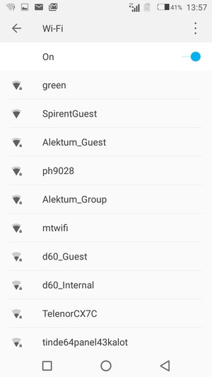 Select the wireless network you want to connect to