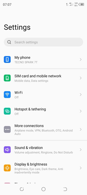 Select SIM card and mobile network