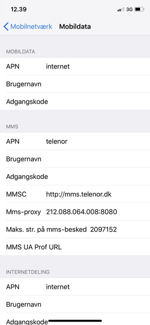 Indtast MMS oplysninger