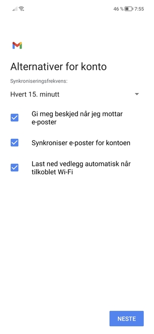 Velg NESTE