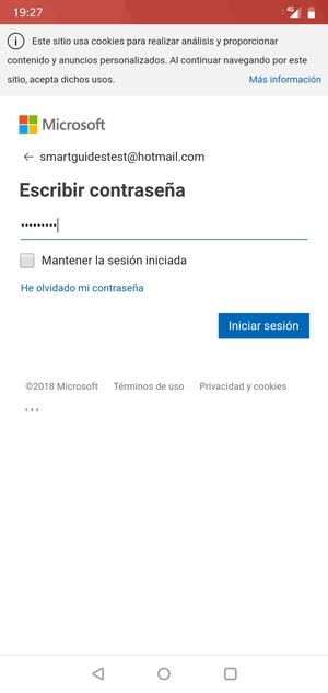 Introduzca su contraseña y seleccione Iniciar sesión
