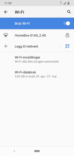 Velg det trådløse nettverket du vil koble til