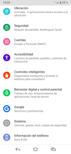 Desplácese y seleccione Sistema