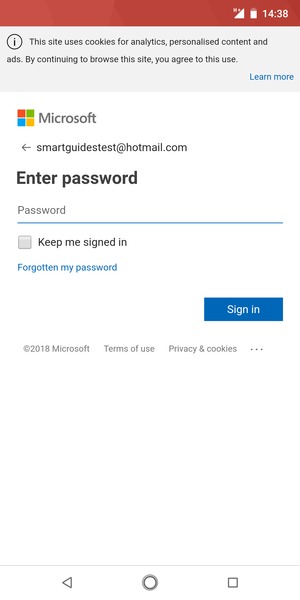 Enter your password and select Sign in