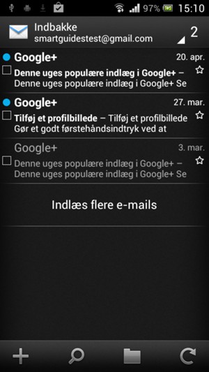 Din Gmail/Hotmail er klar til brug