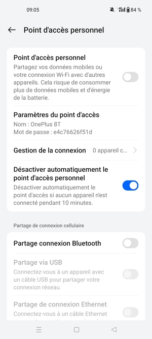 Sélectionnez Paramètres du point d'accès