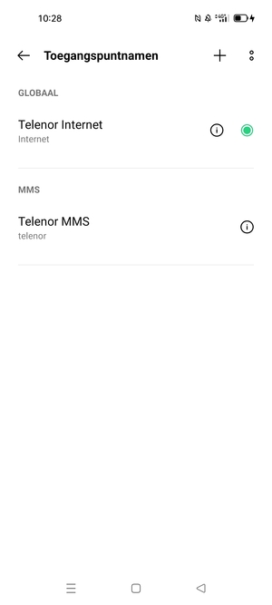 Selecteer de Menu-knop