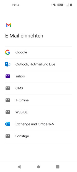 Wählen Sie Exchange und Office 365