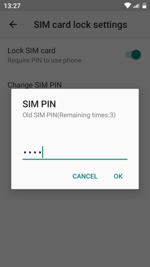 Enter your Old SIM PIN and select OK