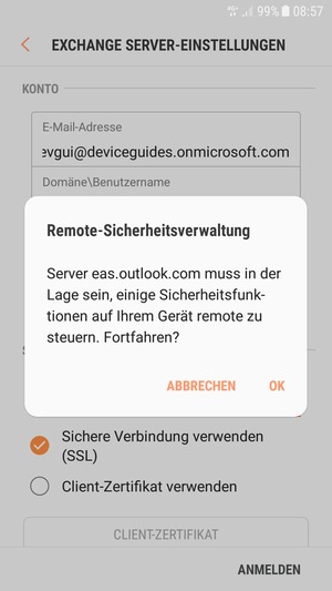 Wählen Sie OK