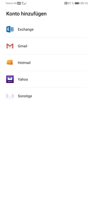 Wählen Sie Hotmail