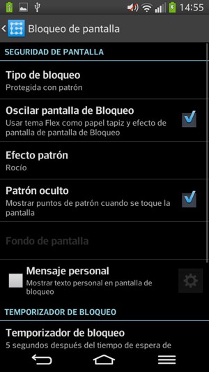 Seleccione Tipo de Bloqueo