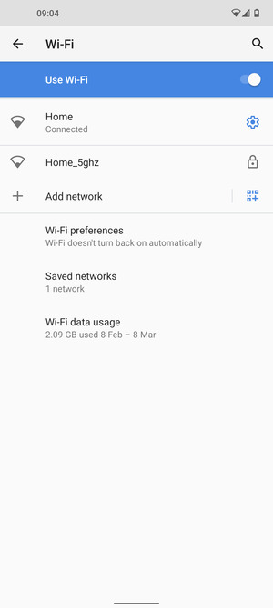 You are now connected to the Wi-Fi network