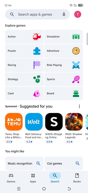 Select the Search bar