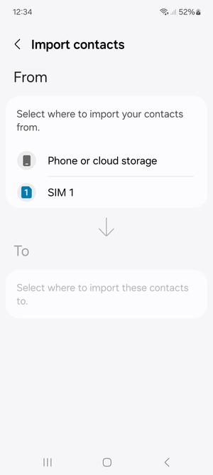 Select SIM 1 or SIM 2