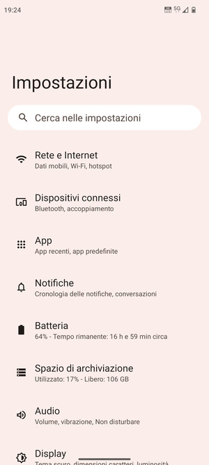 Seleziona Rete e Internet