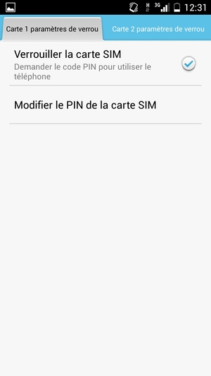 Sélectionnez Modifier le PIN de la carte SIM
