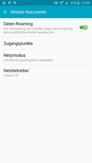 Schalten Sie Daten-Roaming an oder aus