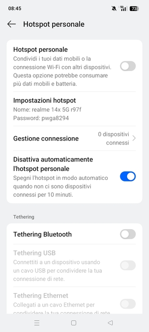 Seleziona Impostazioni hotspot