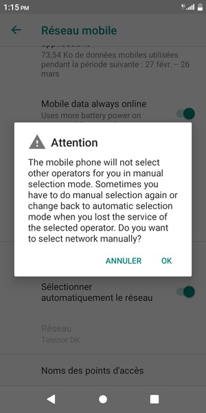 Sélectionnez OK