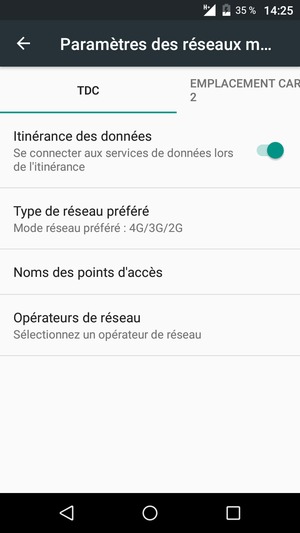 Activer ou désactiver Itinérance des données