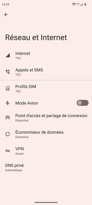 Sélectionnez Internet