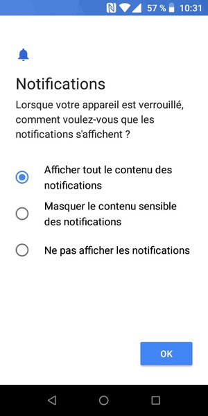 Sélectionnez votre option préférée et sélectionnez OK