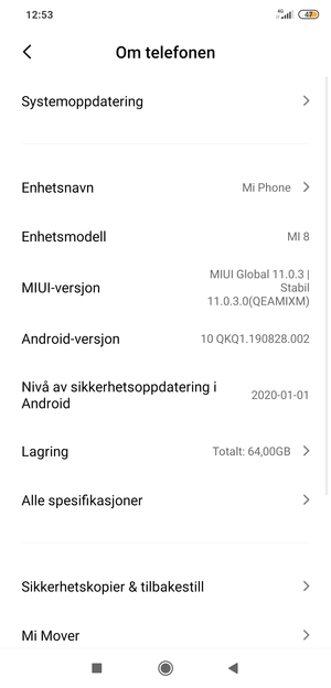 Bla til og velg Sikkerhetskopier & tilbakestill