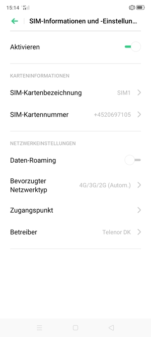 Um das Netzwerk zu wechseln, falls Probleme auftreten, wählen Sie Betreiber