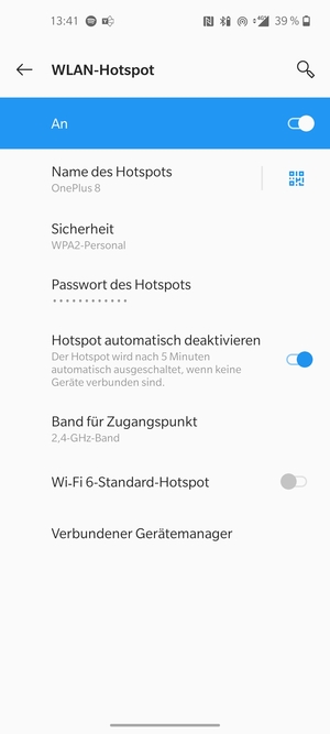 Ihr Handy ist jetzt für die Verwendung als Modem eingerichtet