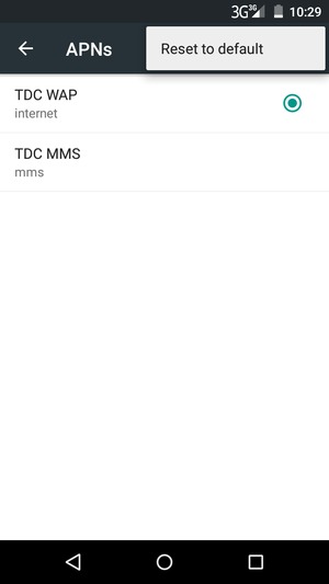 Select Reset to default