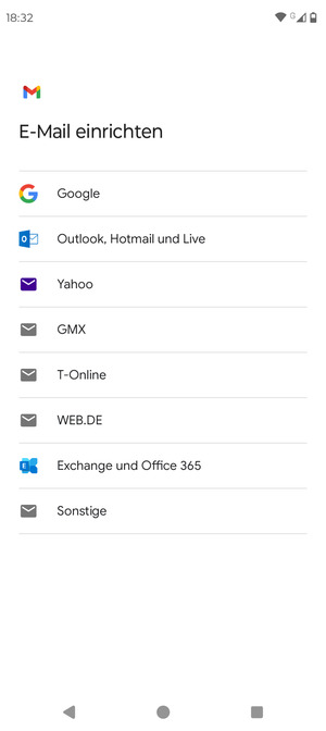 Wählen Sie Google