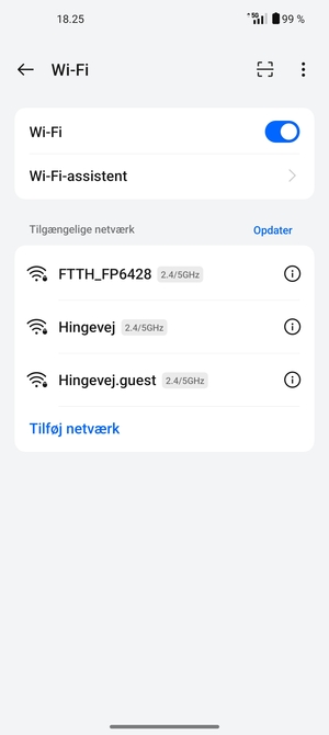 Vælg det trådløse netværk, du ønsker at oprette forbindelse til