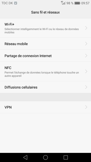 Sélectionnez Réseau mobile