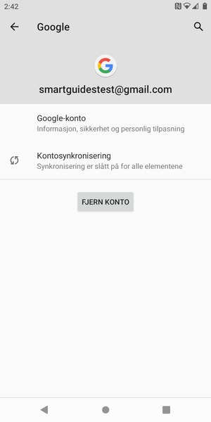 Velg Kontosynkronisering