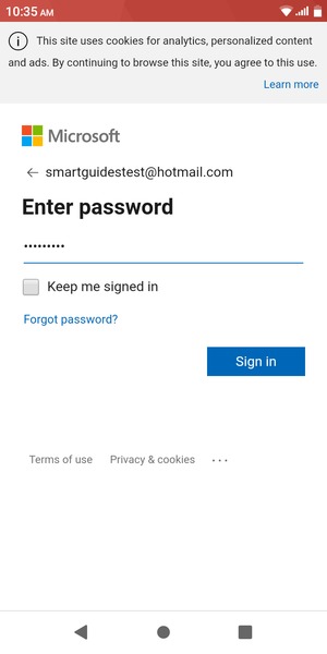 Enter your password and select Sign in