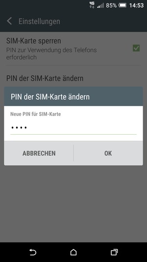 Geben Sie Ihre Neue PIN für SIM-Karte ein und wählen Sie OK