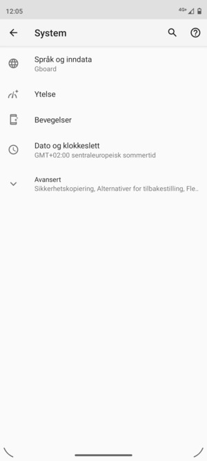 Velg Avansert