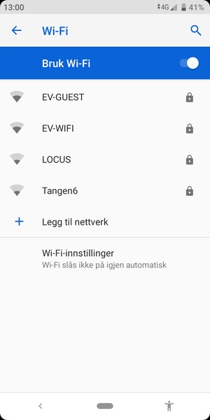Velg det trådløse nettverket du vil koble til