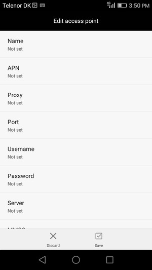 Enter MMS information