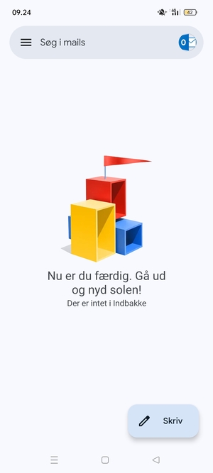 Din Gmail er klar til brug