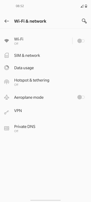Select SIM & network