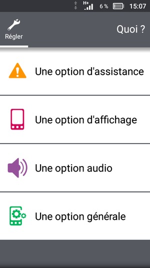 Faites défiler et sélectionnez Une option générale