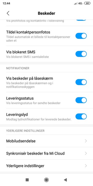 Scroll til og vælg Yderligere indstillinger